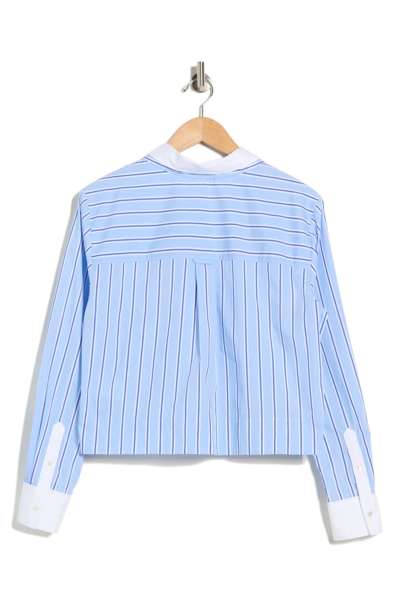 Veronica Beard Maia Button Up Shirt, Alternate, color, Blue Sky/ White