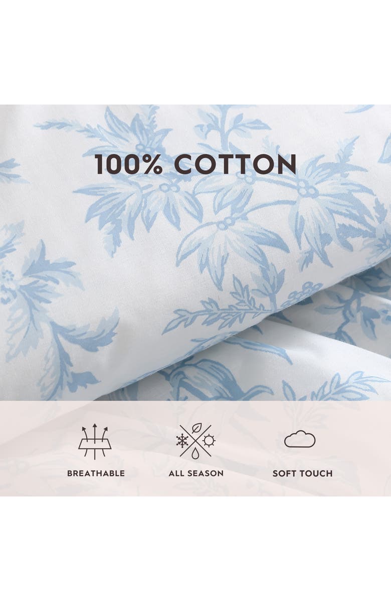 Laura Ashley Bedford Quilt & Sham Set, Alternate, color, Blue Cashmere/ White