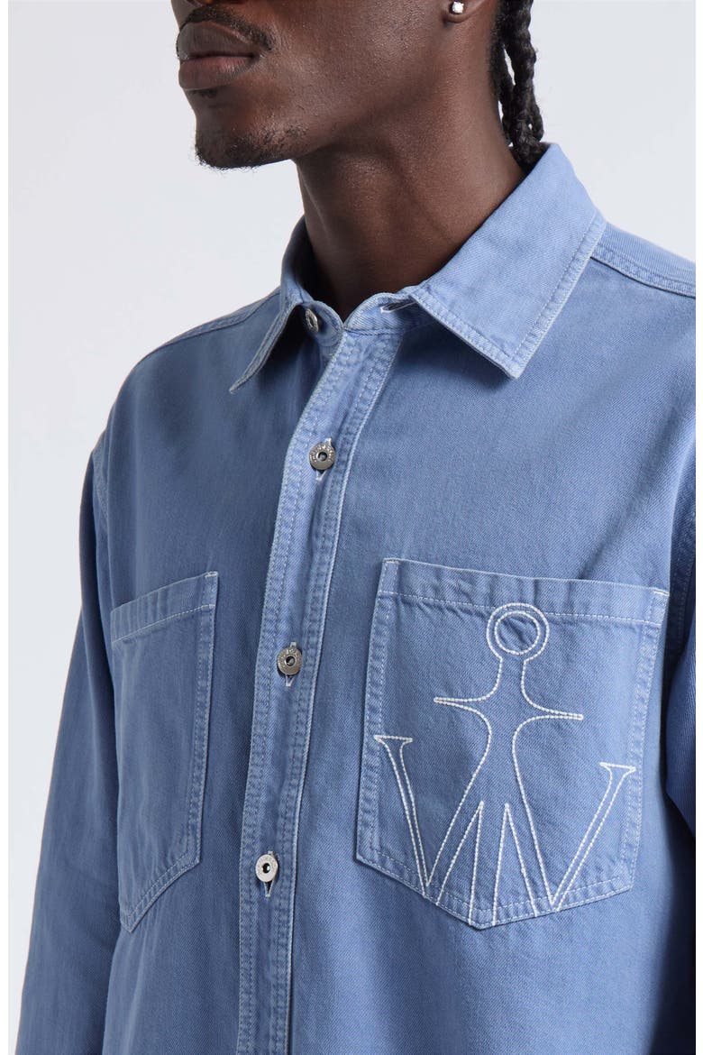 Oversize Cotton Button-Up Shirt, Alternate, color, FRENCH BLUE