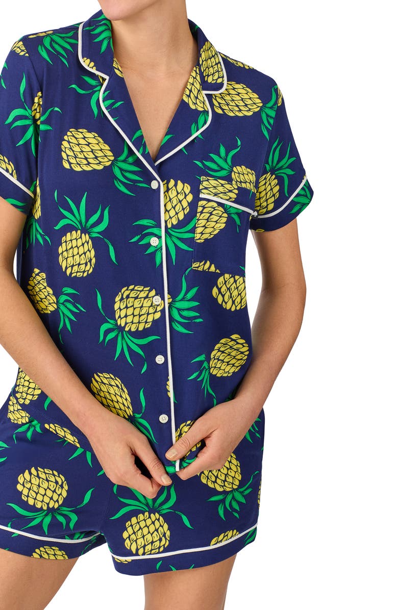 Kate Spade New York print short pajamas, Alternate, color, Dark Blue/ Print