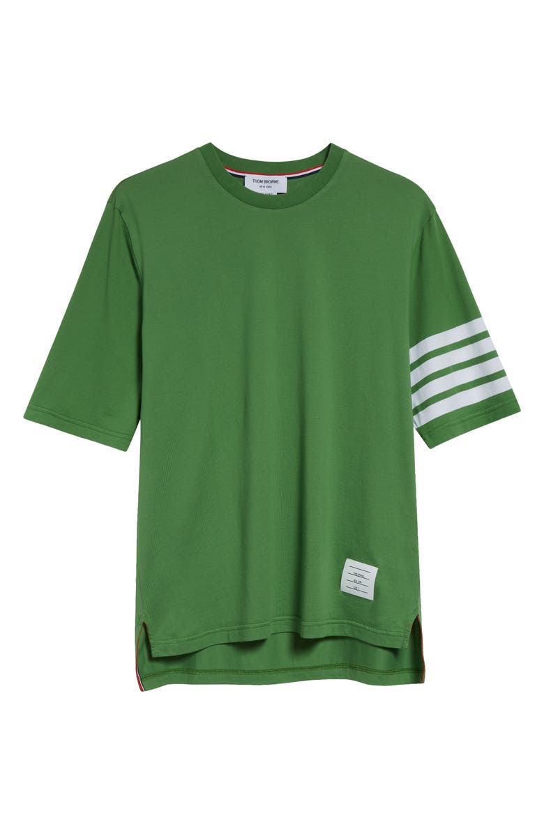 Thom Browne 4-Bar Cotton Jersey T-Shirt, Alternate, color, Green
