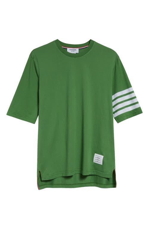 Thom Browne 4-bar Cotton Jersey T-shirt In Green