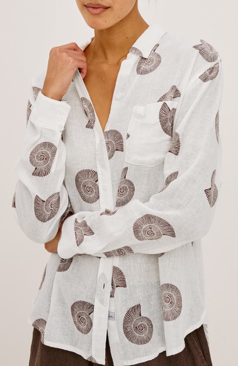 Rails Charli Seashell Print Button-Up Shirt, Alternate, color, 