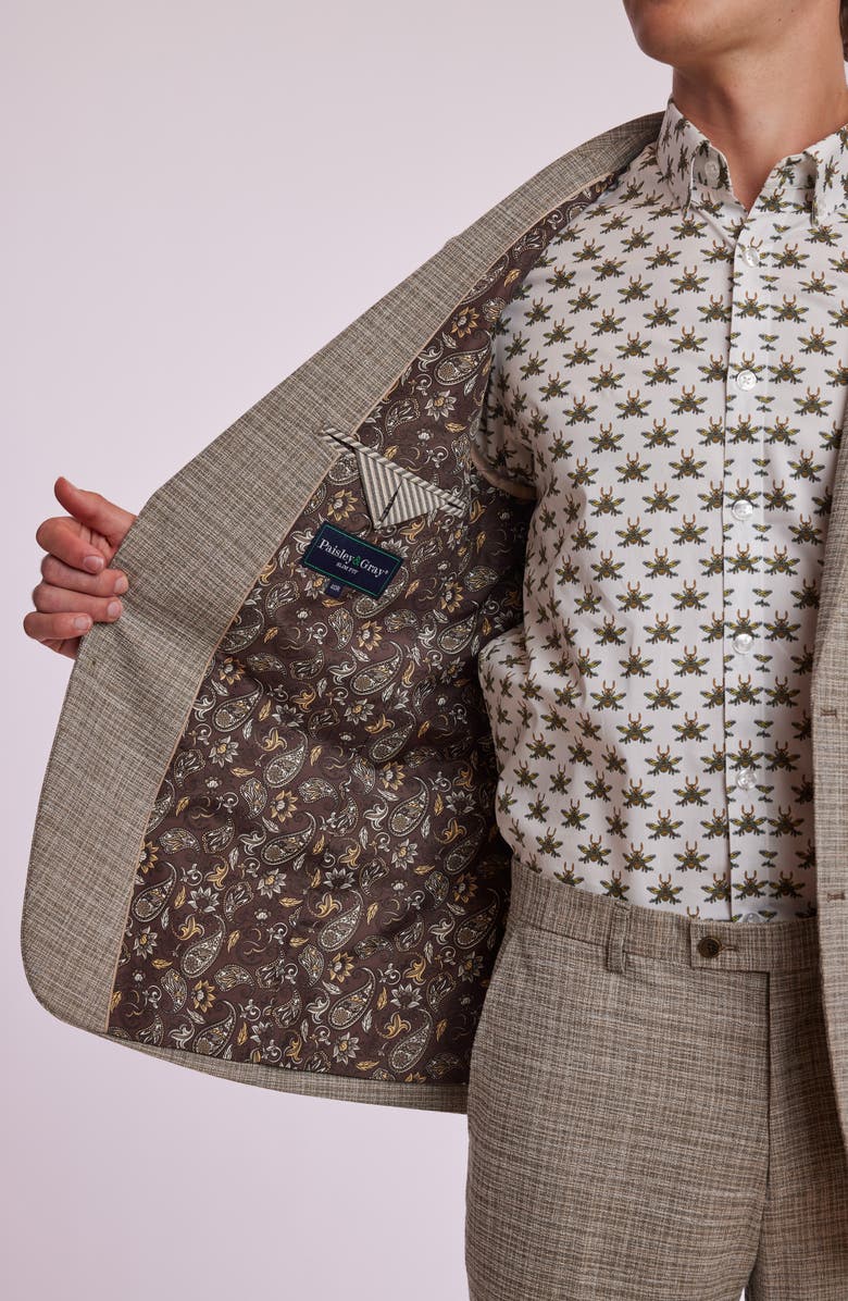 PAISLEY & GRAY Ashton Slim Fit Sport Coat, Alternate, color, Sage Cream Texture