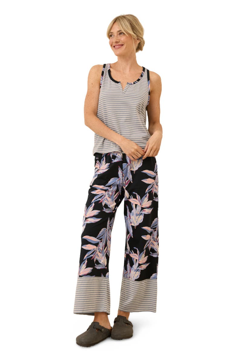 Pact Organic Staycation Sleep Tank, Main, color, Dark Leaves