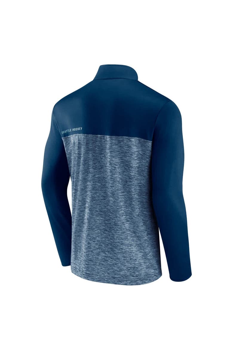 Men's Fanatics Deep Sea Blue Seattle Kraken Iconic Defender Quarter-Zip Jacket, Alternate, color, Navy