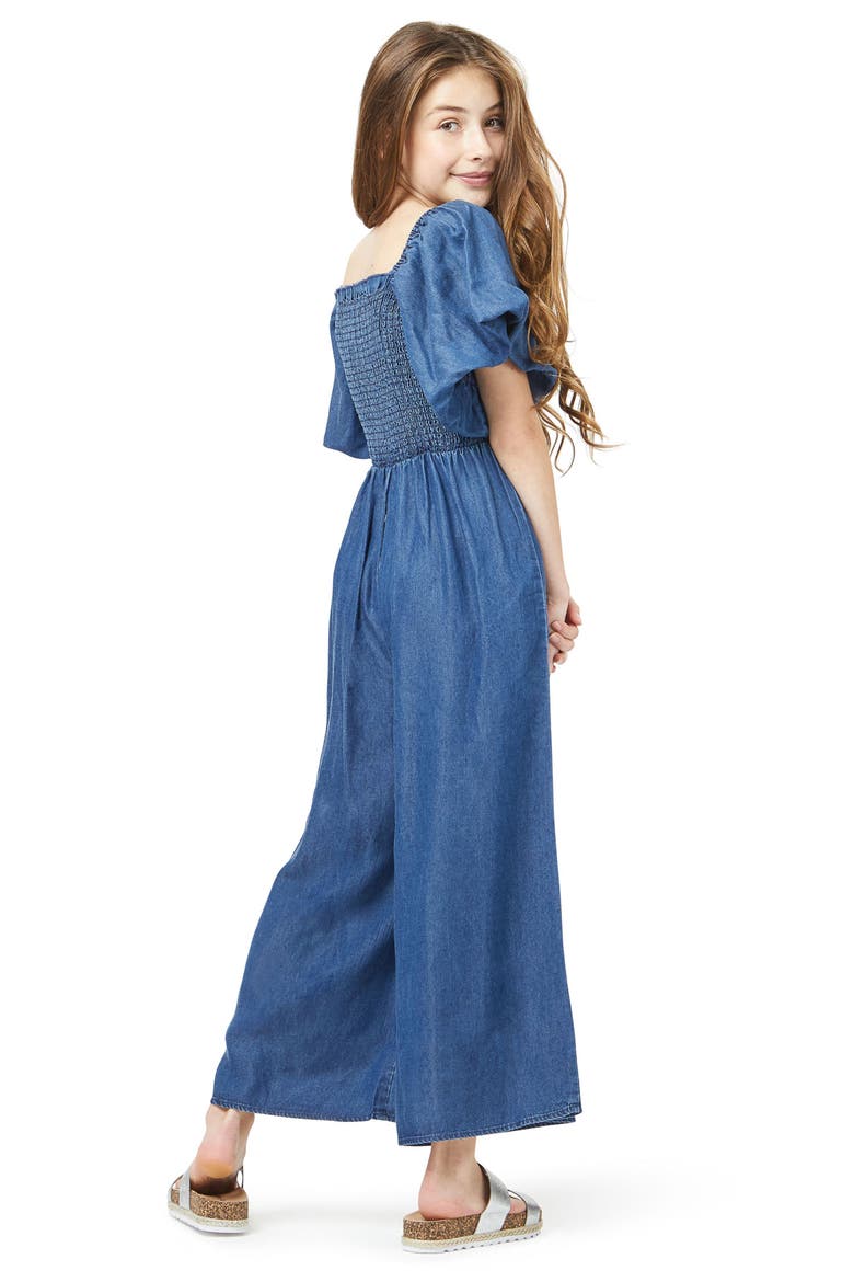 Bubble Smocked Jumpsuit, Alternate, color, DARK STONE