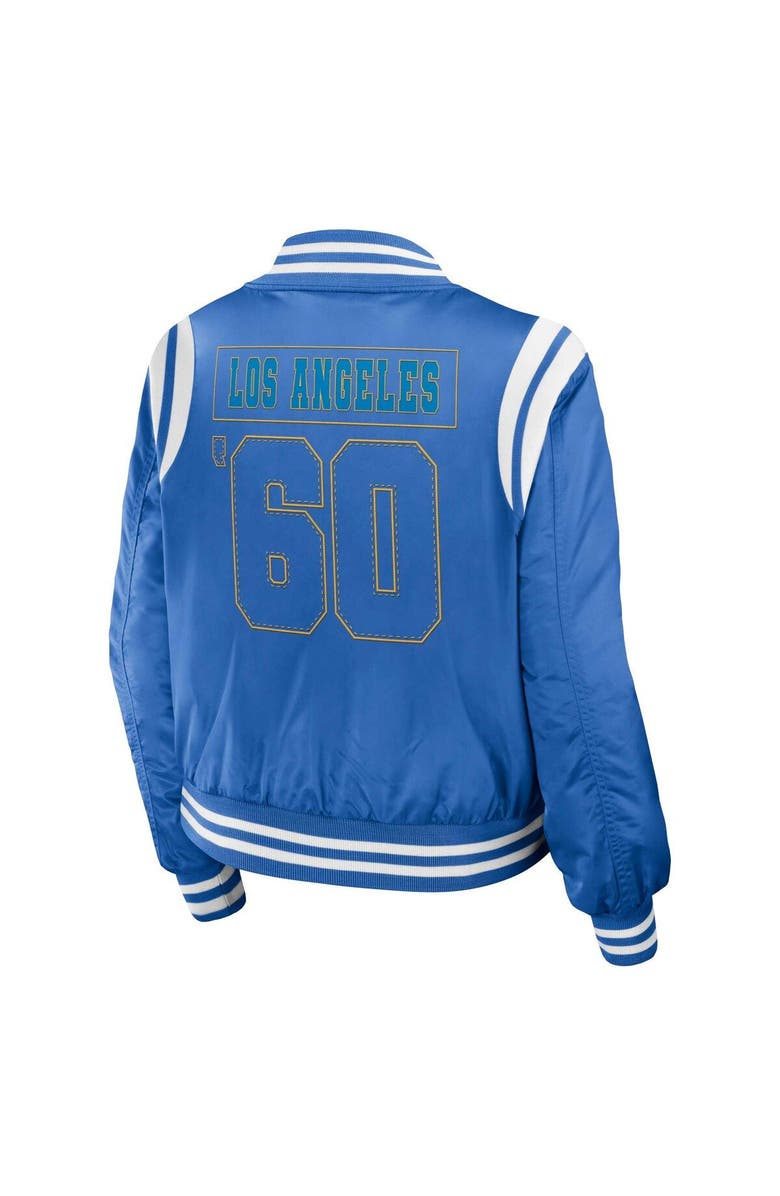 WEAR by Erin Andrews Women's WEAR by Erin Andrews Powder Blue Los Angeles Chargers Bomber Full-Zip Jacket, Alternate, color, Powder Blue