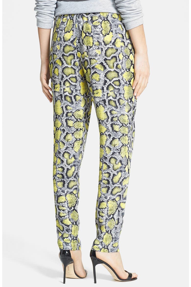Front Pleat Crepe Track Pants, Alternate, color, PYTHON