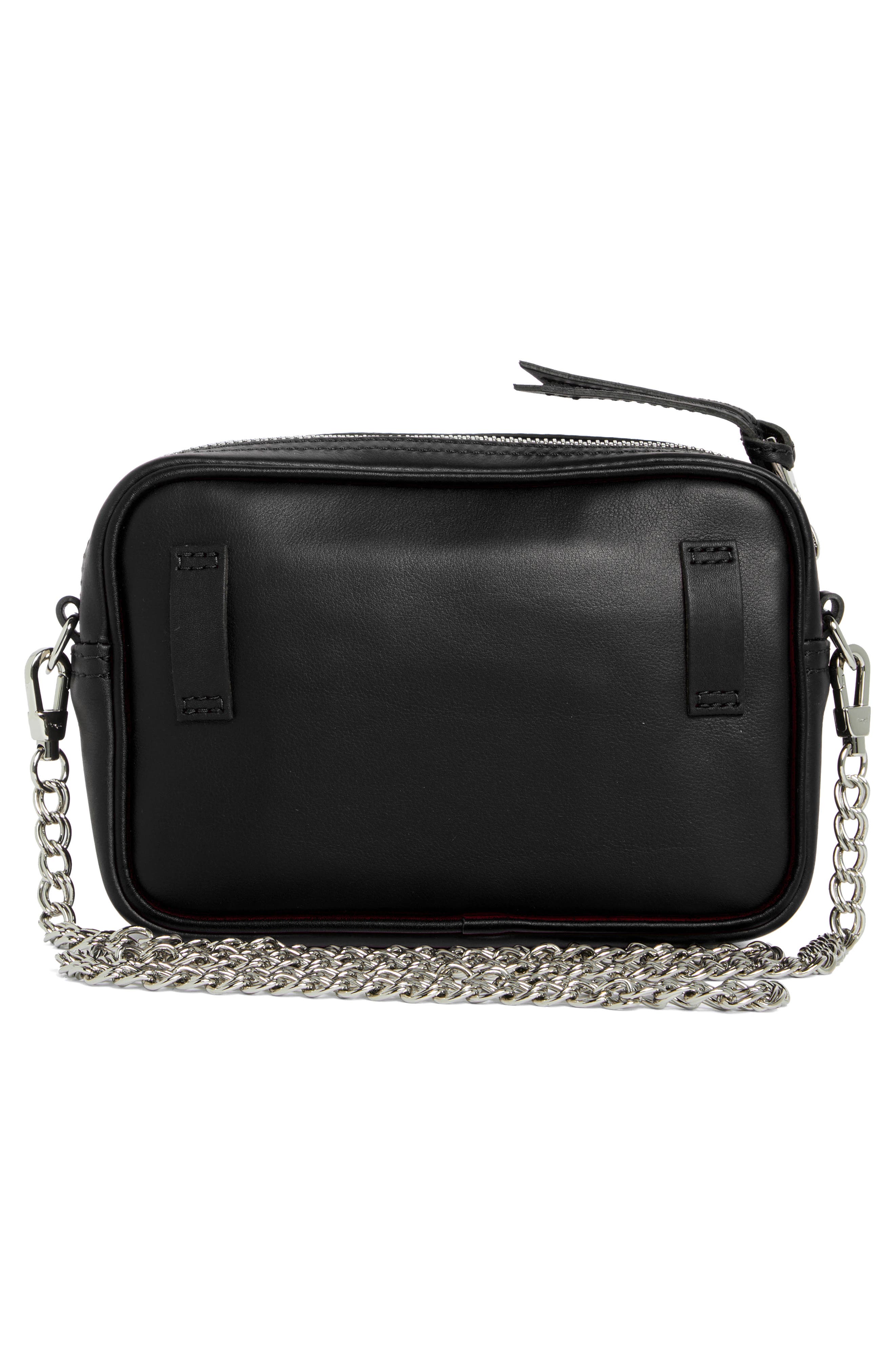 Longchamp Mademoiselle Studded Small Crossbody Bag, Alternate, color, Black