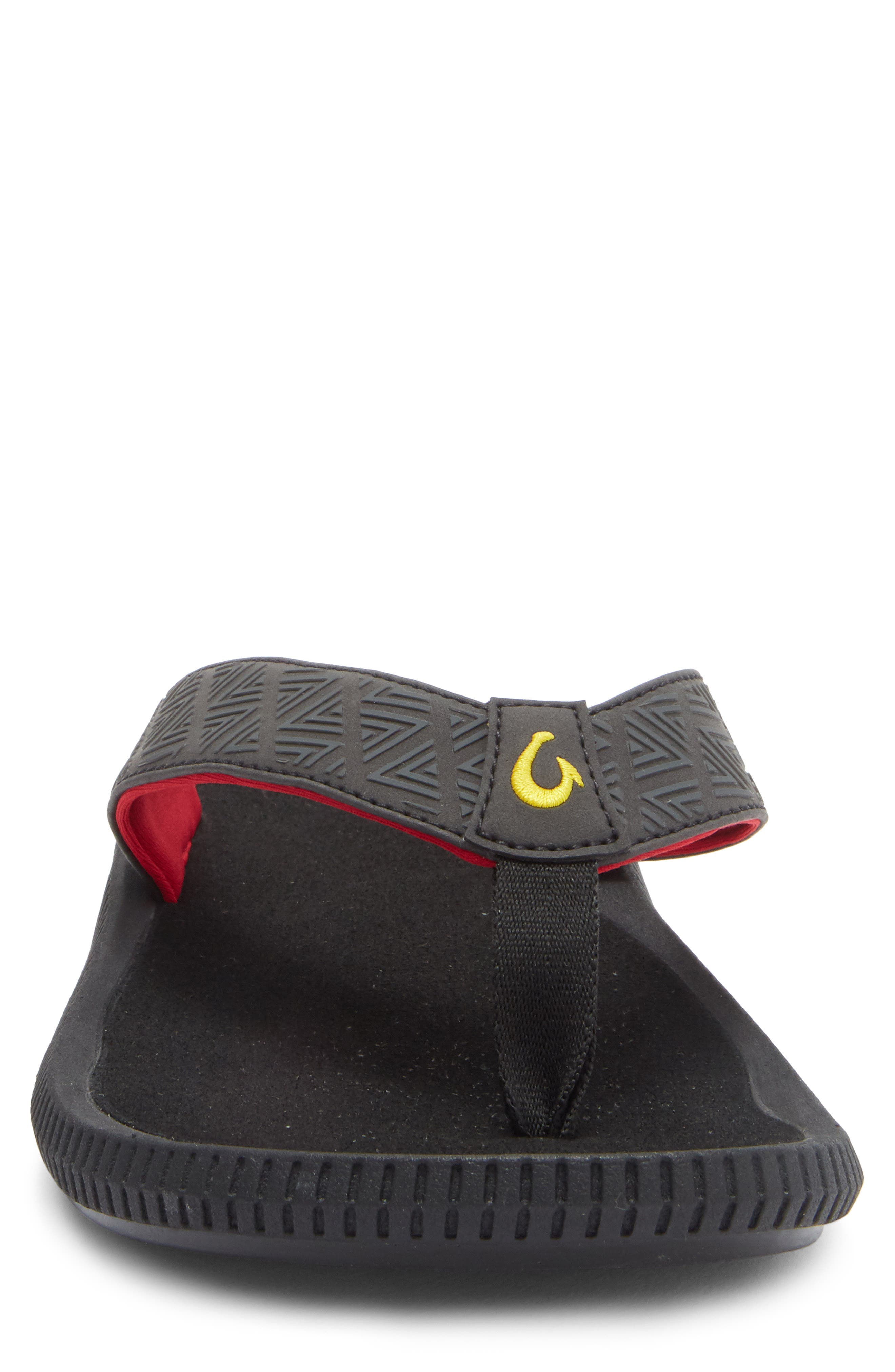 OluKai Ulele Flip Flop, Alternate, color, Black/ Hot Lava
