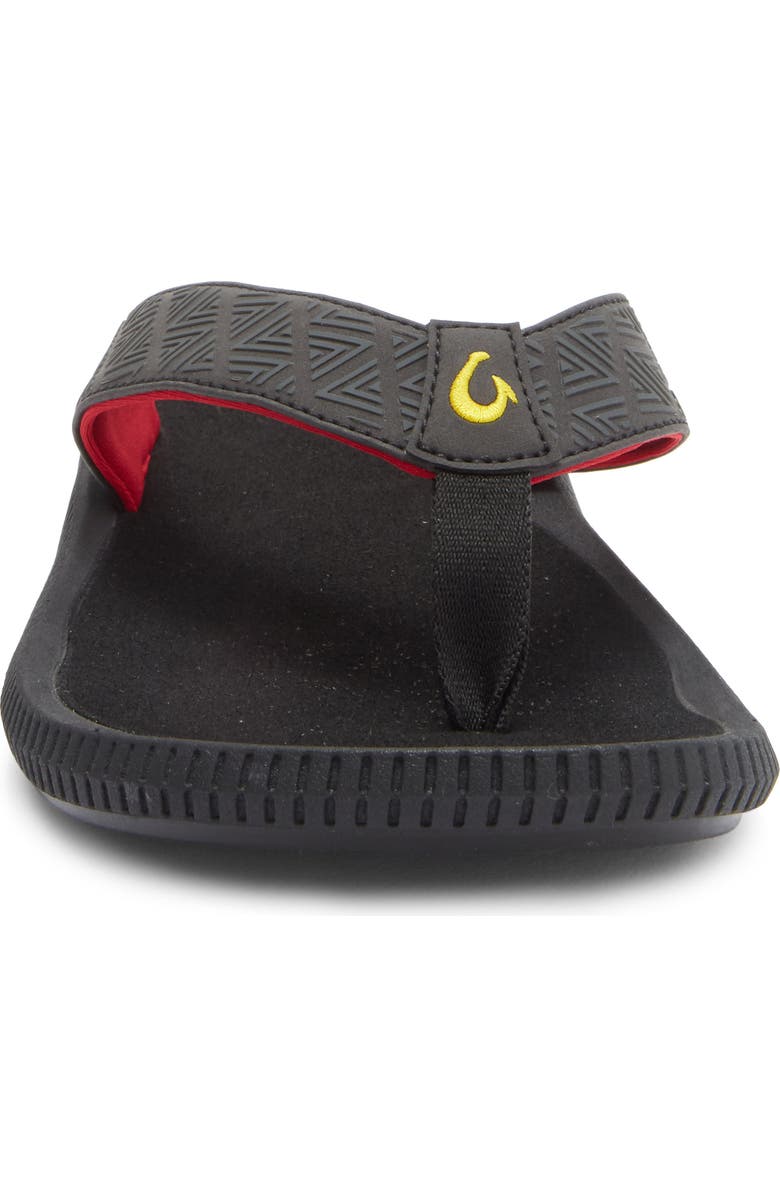 OluKai Ulele Flip Flop, Alternate, color, Black/ Hot Lava