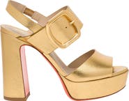 Santoni Women's laminated leather high-heel sandal