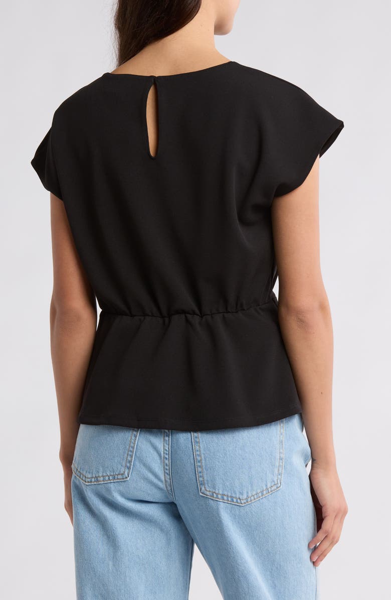 MELLODAY Short Sleeve Gathered Peplum Top, Alternate, color,