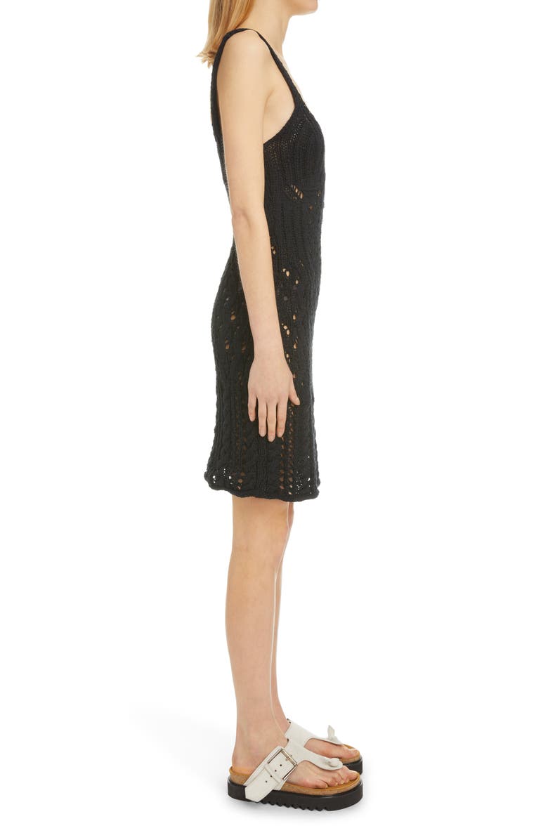 Acne Studios Kamillo Open Stitch Cotton Sweater Minidress, Alternate, color,