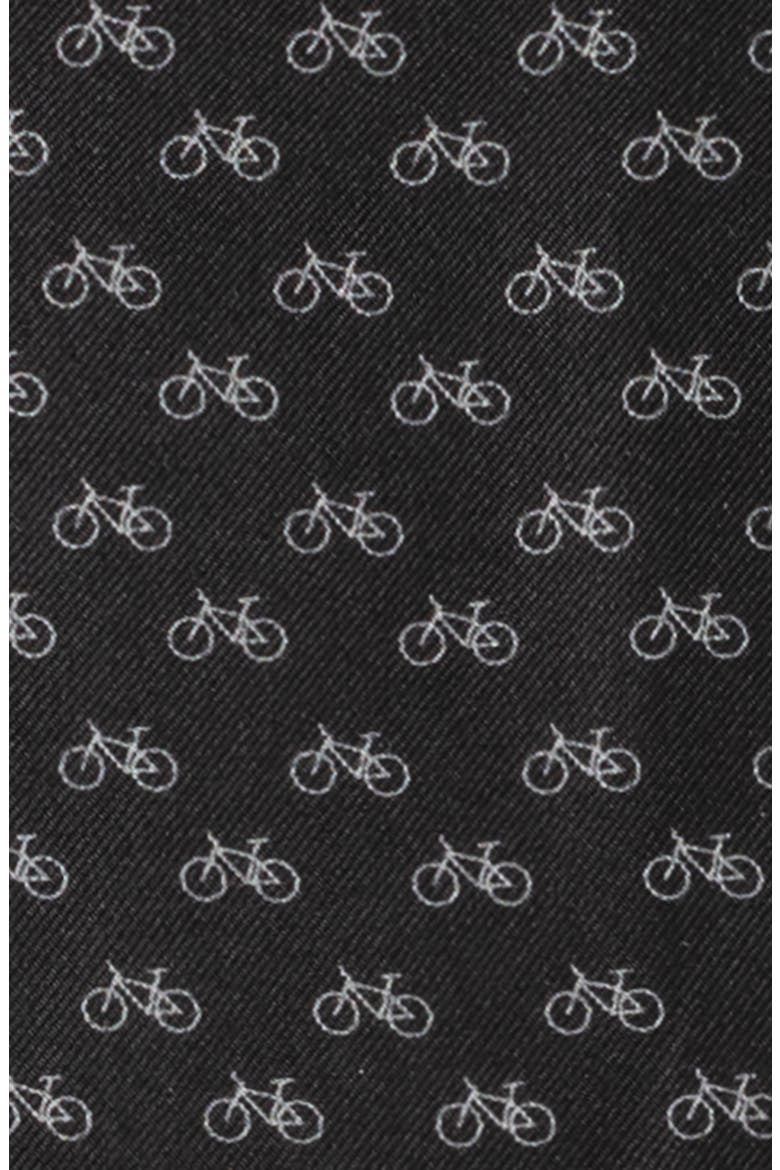 Bicycle Silk Pocket Square, Alternate, color, BLACK