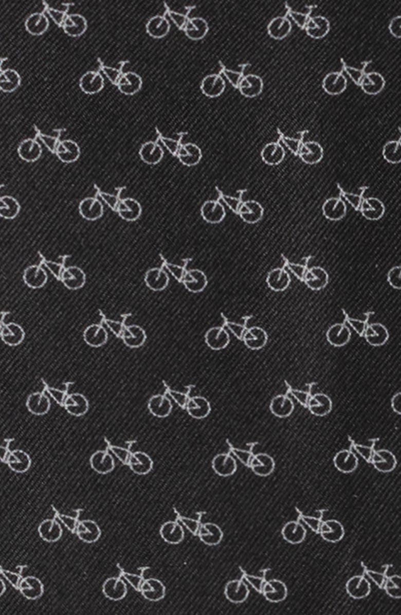 Cufflinks, Inc. Bicycle Silk Pocket Square, Alternate, color, Black