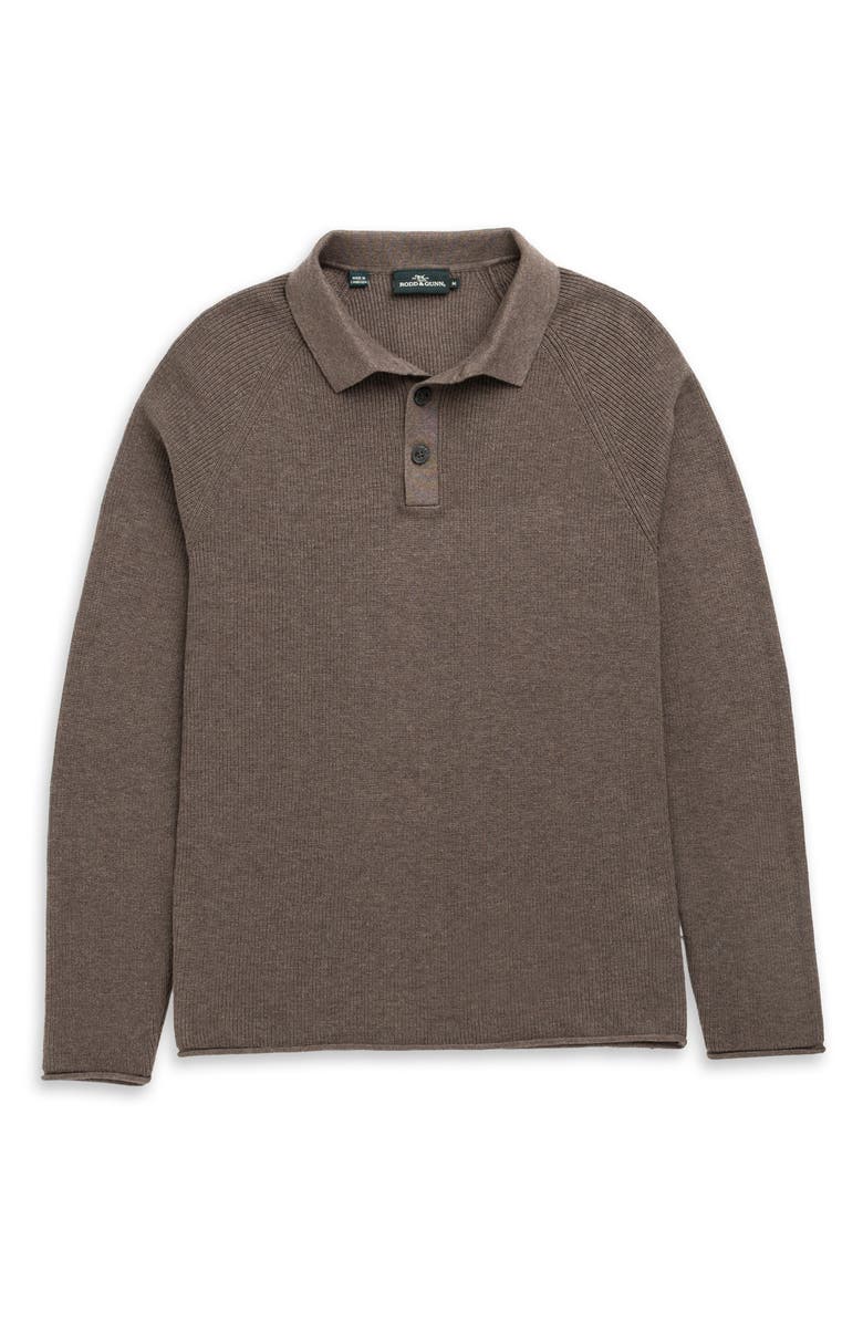 Rodd & Gunn Eastern Bush Long Sleeve Cotton Rib Polo Sweater, Alternate, color, Sable