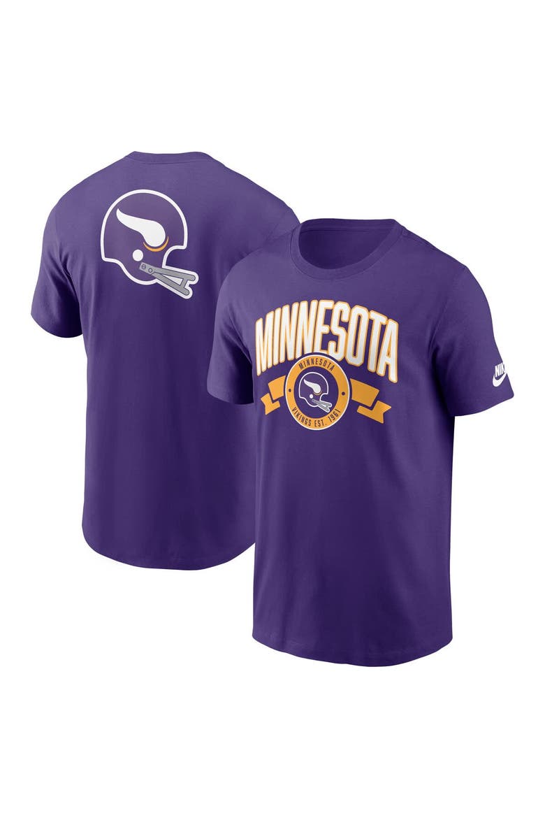 Men's Nike Purple Minnesota Vikings Rewind Front and Back Hit Essential T-Shirt, Main, color, Purple