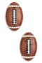 Faux Pearl Enamel Football Stud Earrings