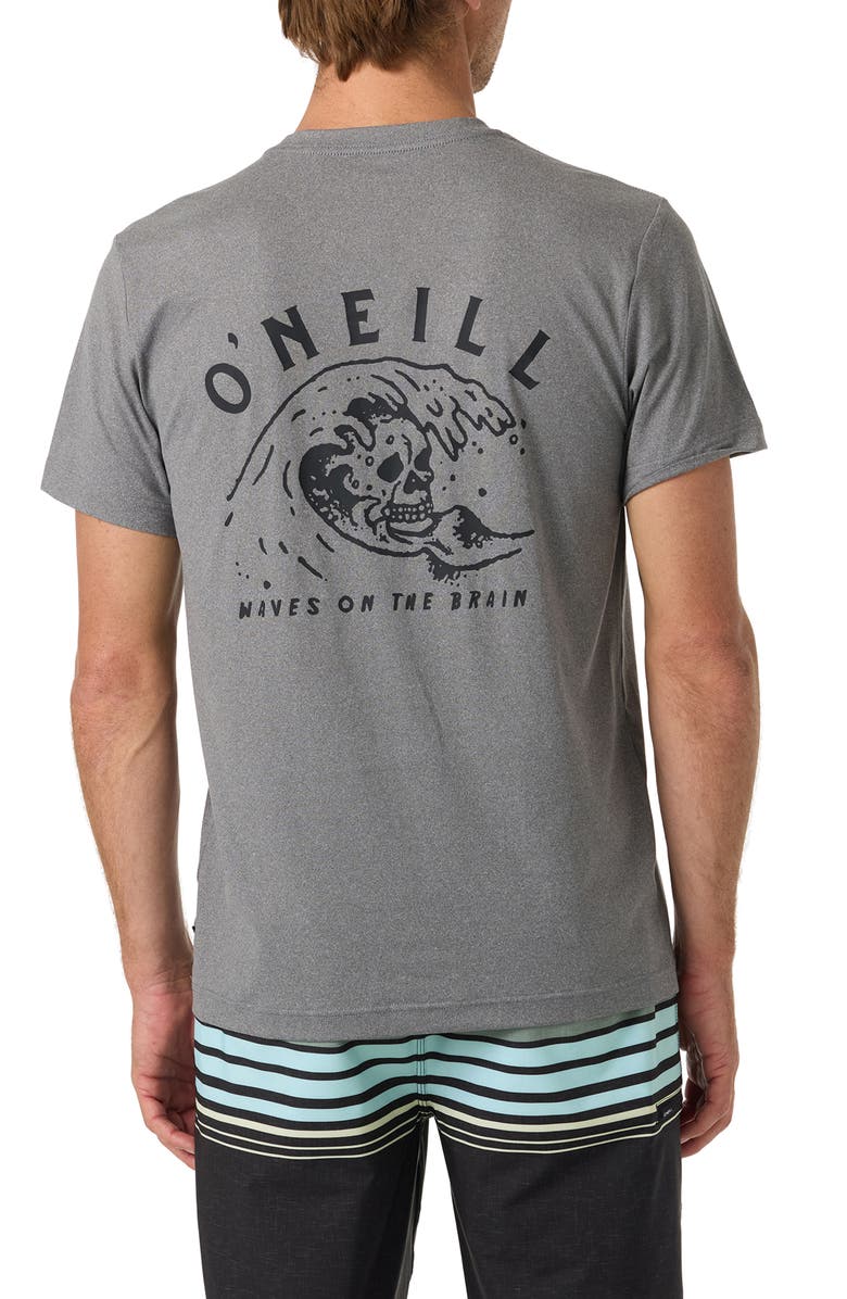 O'Neill Wave Brain UPF Performance Graphic T-Shirt, Alternate, color, Gargoyle Melange