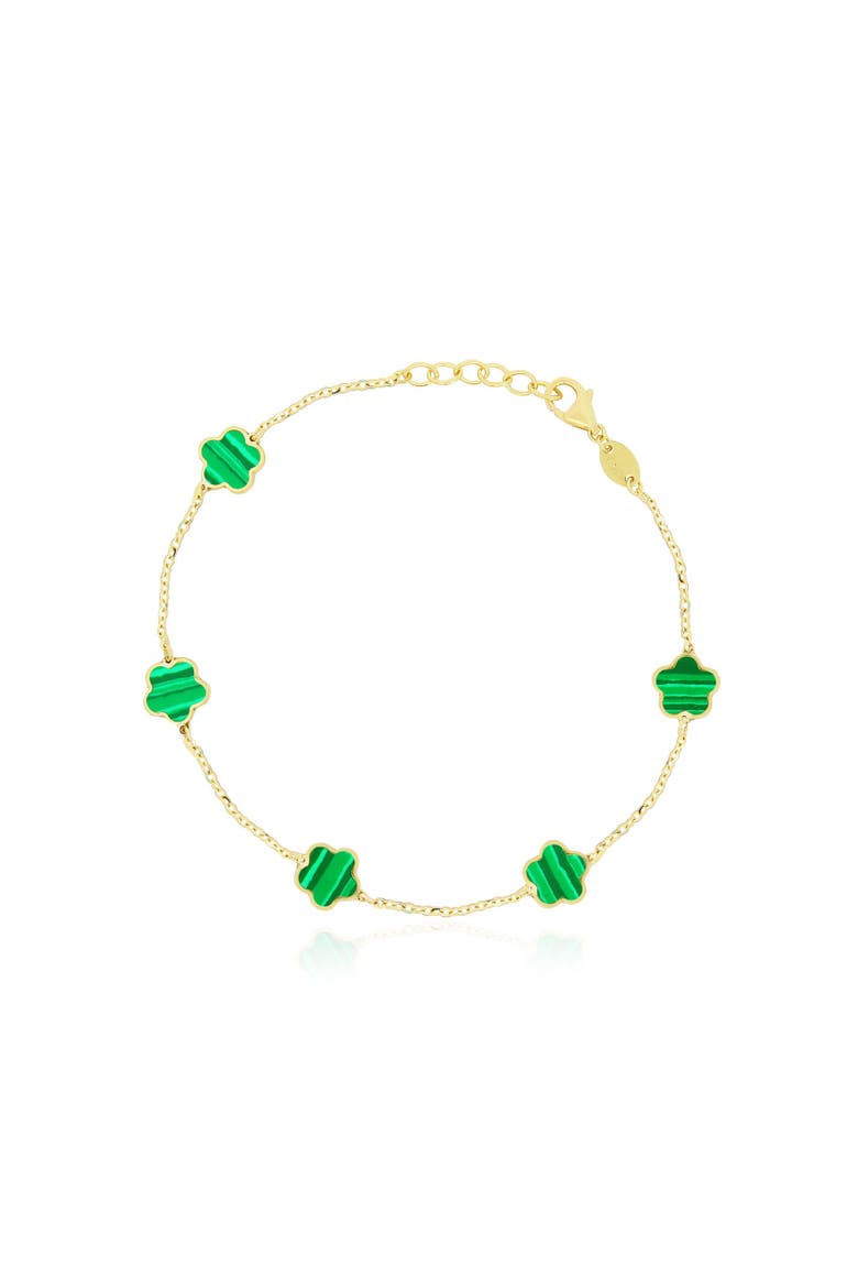Malachite Flower Bracelet, Main, color, Malachite