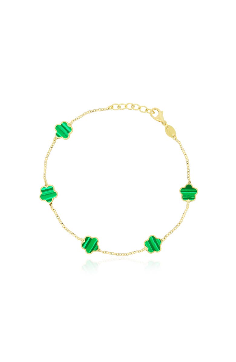 The Lovery Fine Jewelry Malachite Flower Bracelet, Main, color, Malachite