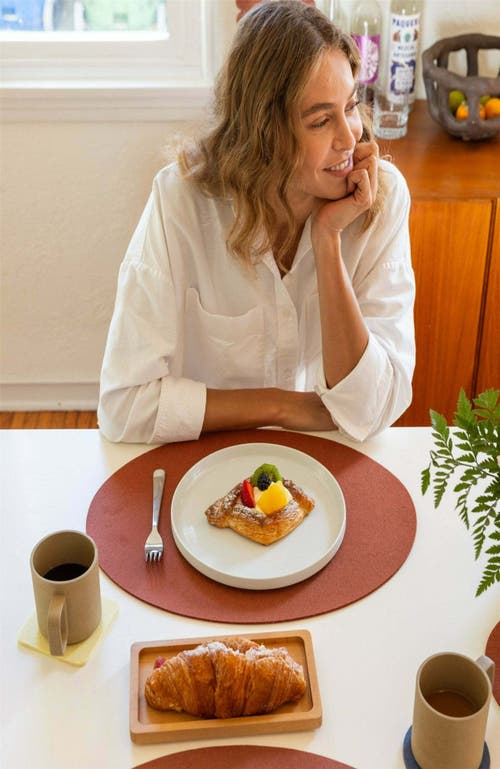 Graf & Lantz Graf Lantz Merino Wool Oval Placemat In Terracotta