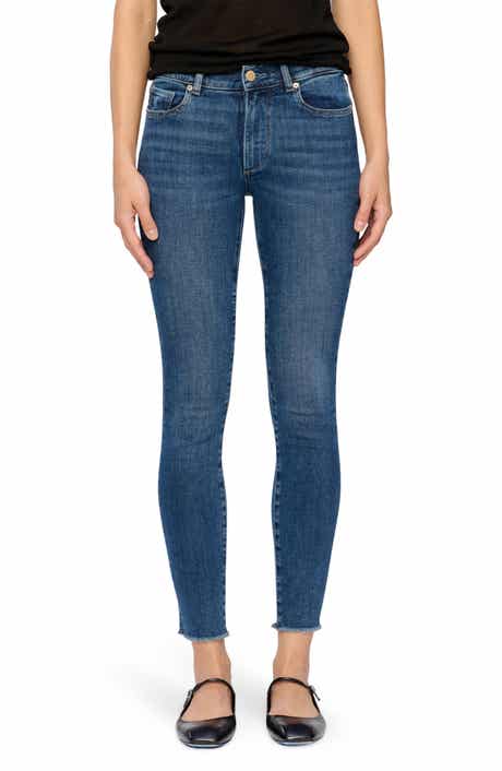 Florence Instasculpt Frayed Ankle Mid Rise Skinny Jeans