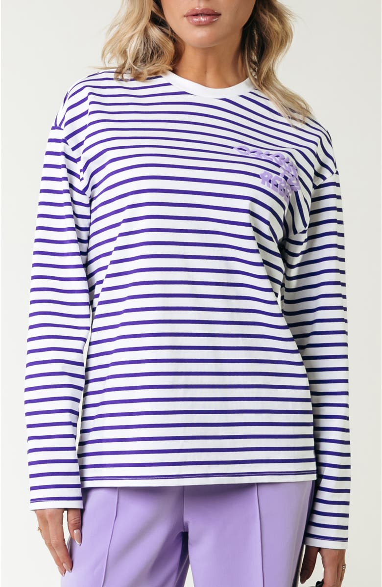 Colourful Rebel Logo Wave Stripe Longsleeve Tee, Alternate, color, Purple