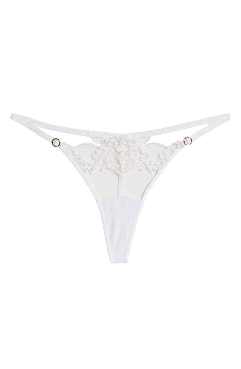 Bluebella Marisa Embroidered Mesh Thong, Alternate, color, White/ Sheer