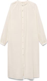 MANGO Long Sleeve Cotton Nightgown