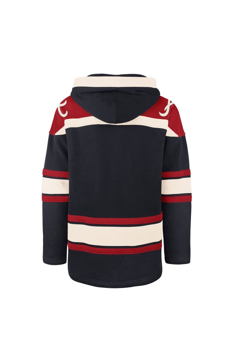 '47 Men's '47 Navy Atlanta Braves Superior Lacer Pullover Hoodie, Alternate, color, 