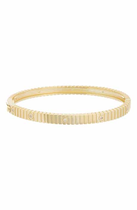 Diamond Ridged Bangle Bracelet