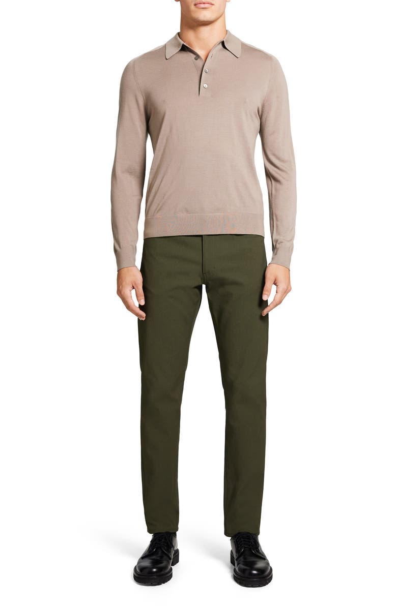 Theory Long Sleeve Wool Polo, Alternate, color,