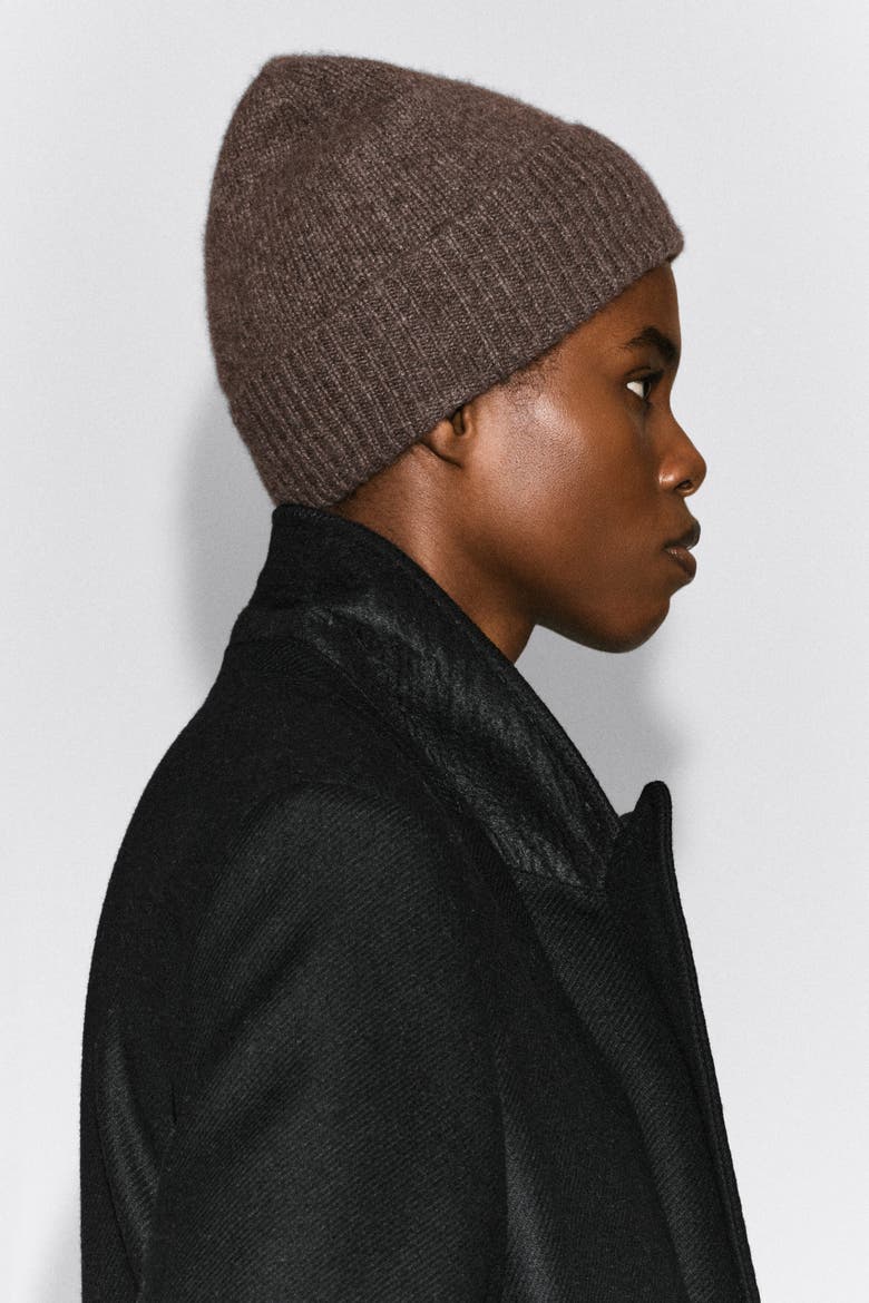 Pure Cashmere Beanie, Alternate, color, MOCHA MÉLANGE