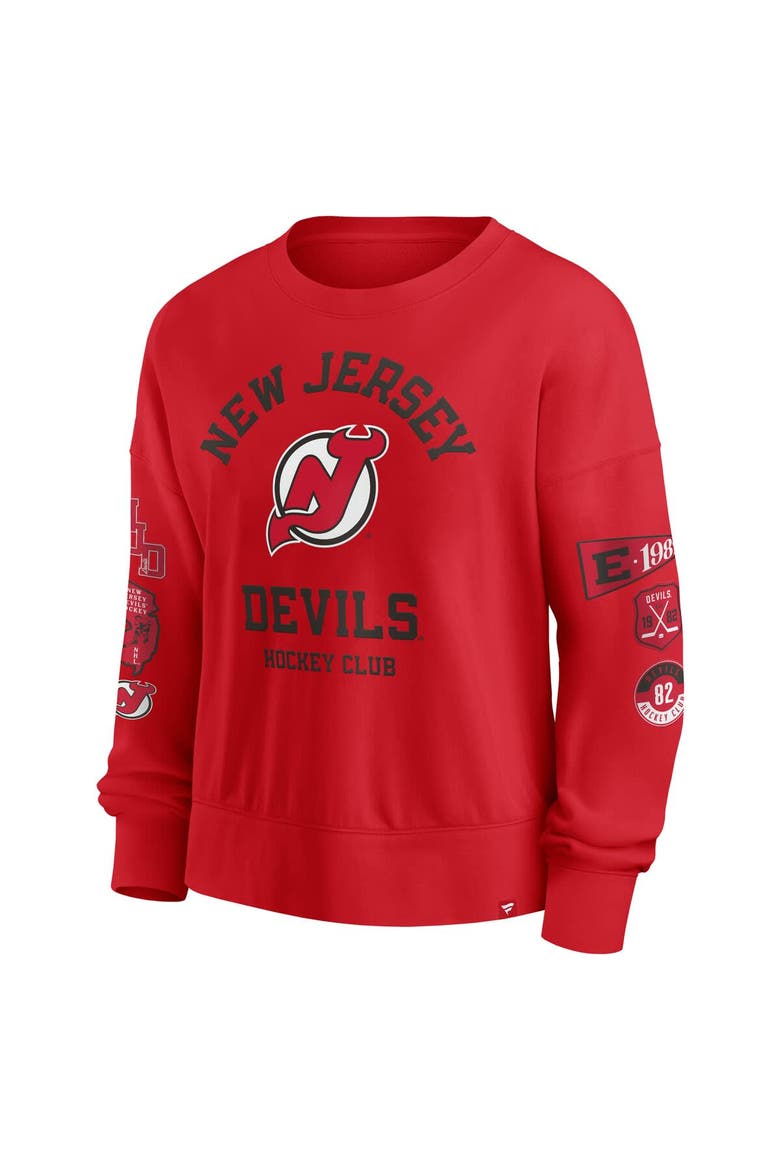 Women's Fanatics Red New Jersey Devils Go Team Pullover Sweatshirt, Alternate, color, Red
