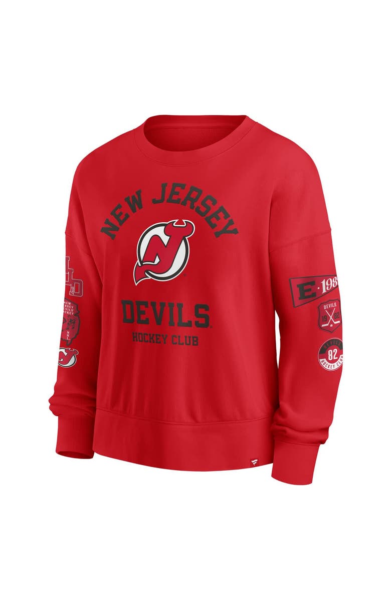 FANATICS Women's Fanatics Red New Jersey Devils Go Team Pullover Sweatshirt, Alternate, color, Red