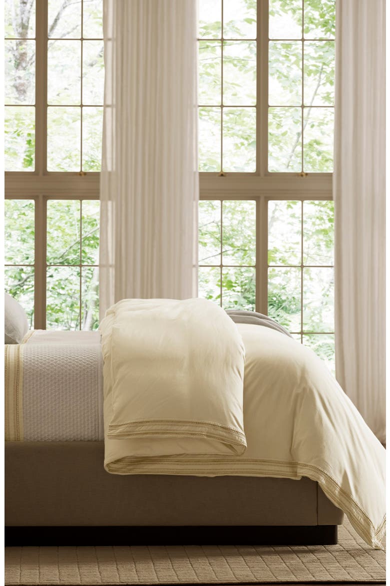 Signature Ladder Stitch Duvet Cover & Shams Set, Alternate, color, CREAM/ SAND