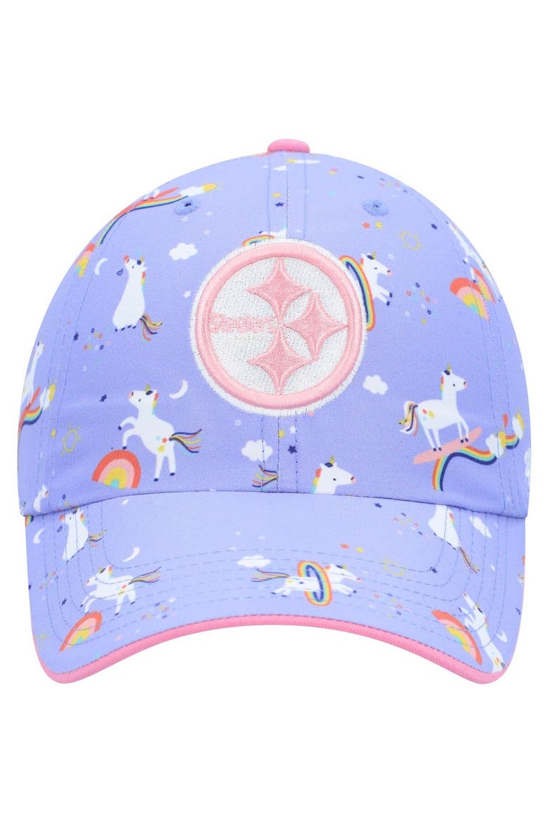 Girls Preschool '47 Purple Pittsburgh Steelers Unicorn Clean Up Adjustable Hat, Alternate, color, Purple