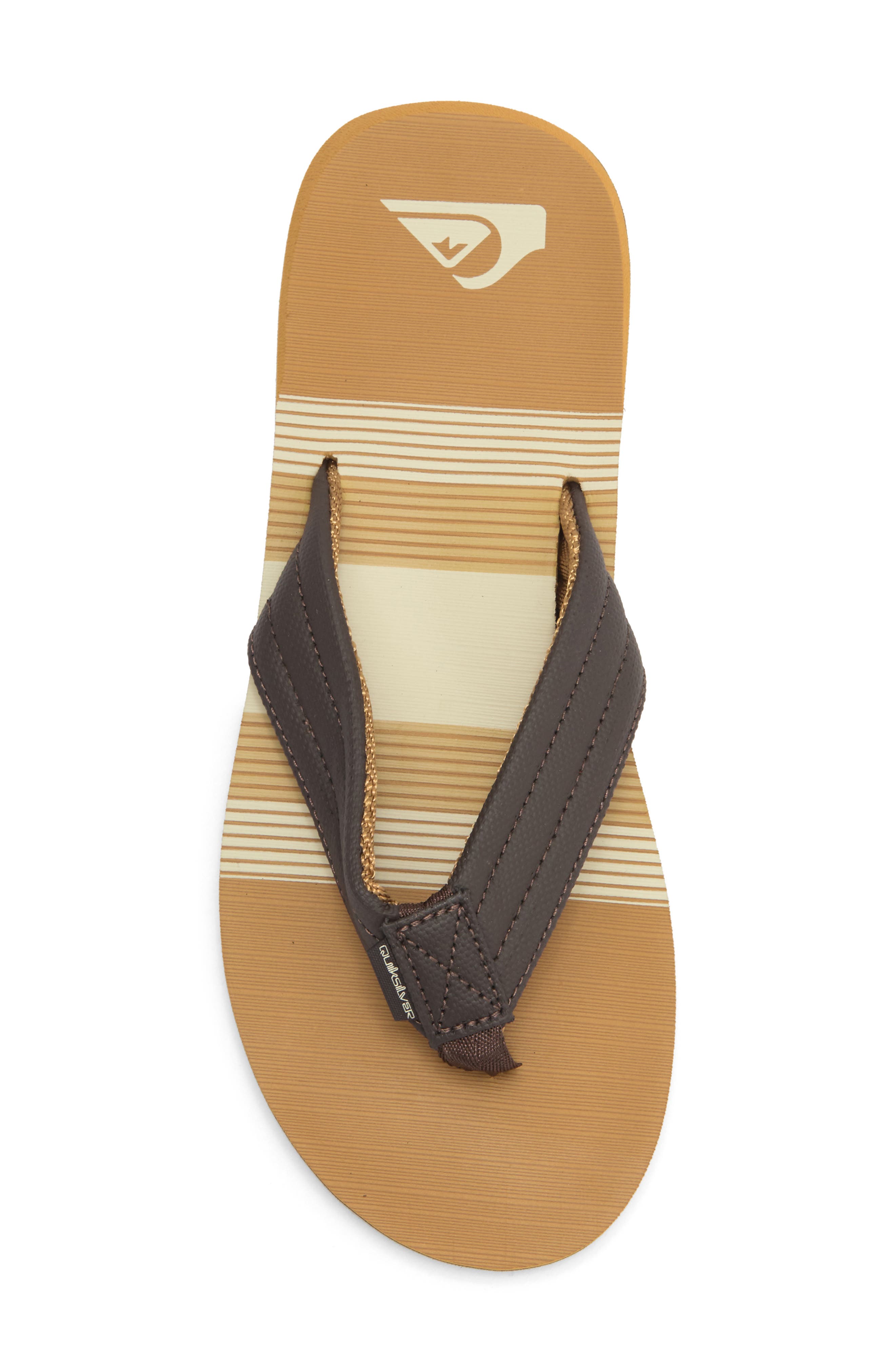 Quiksilver Carver Flip Flop, Alternate, color, Brown
