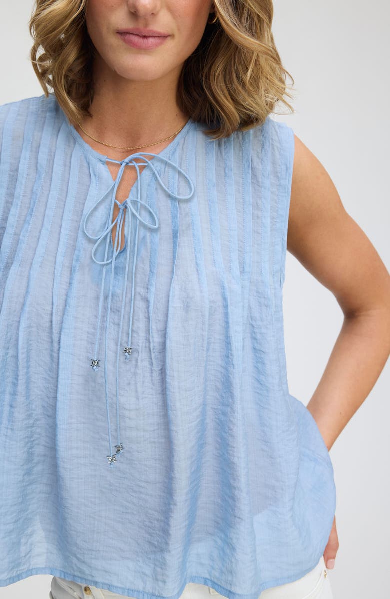 Sam Edelman Pintuck Sleeveless Top, Alternate, color, Azure Blue