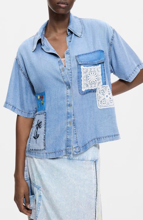 Patchwork Denim Shirt