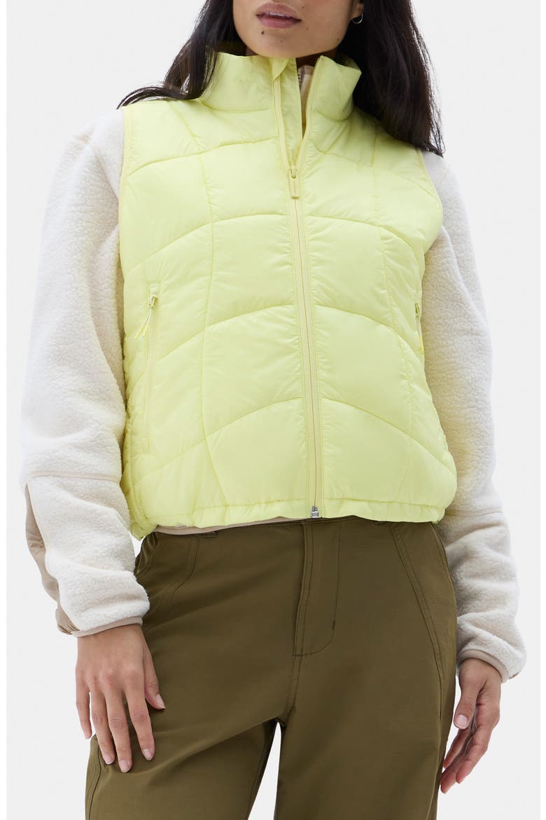 Claude Water Repellent Quilted Vest, Main, color, LIMONCELLO