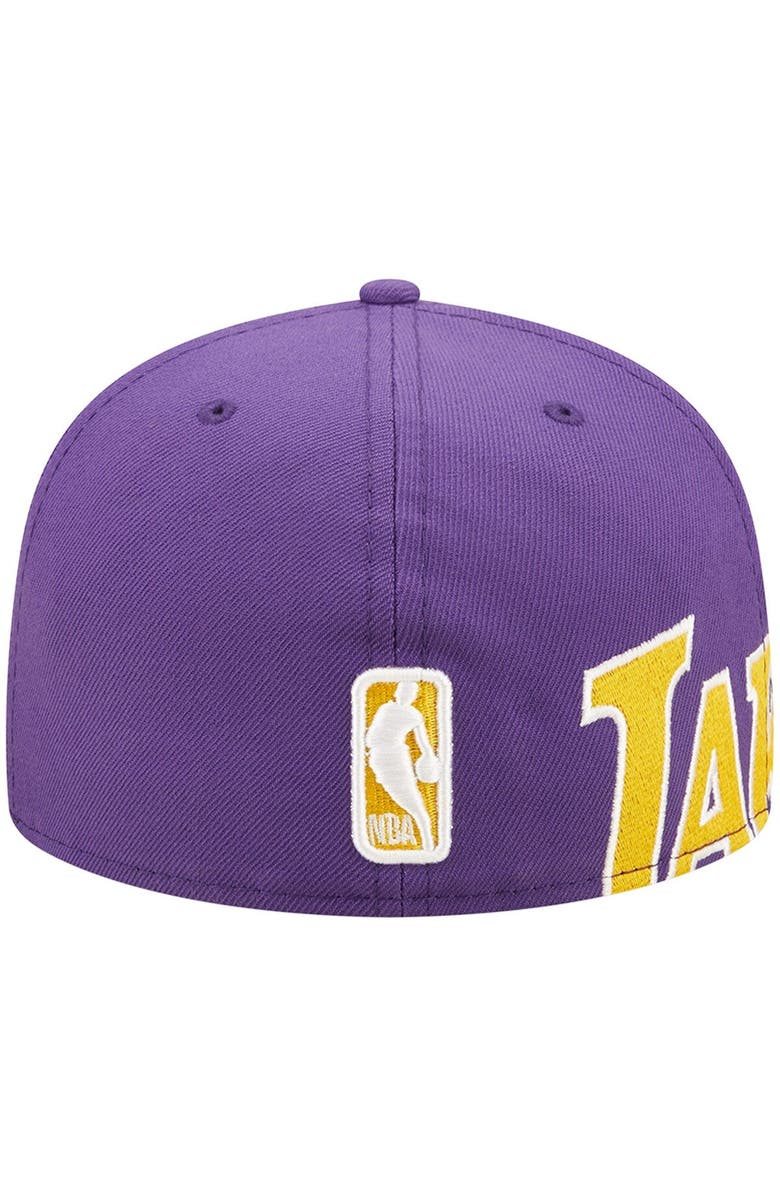 New Era Men's New Era Purple Los Angeles Lakers Side Split 59FIFTY Fitted Hat, Alternate, color, 
