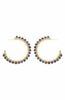 Panacea Stone Beaded Hoop Earrings