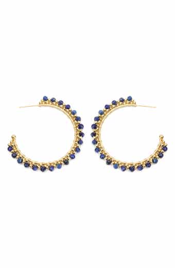 Panacea Stone Beaded Hoop Earrings
