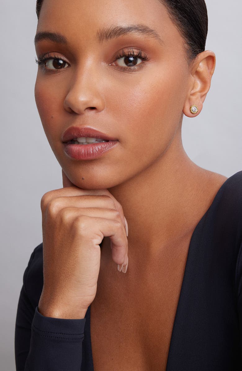 LAGOS Diamond Caviar Stud Earrings, Alternate, color, Silver/ Gold