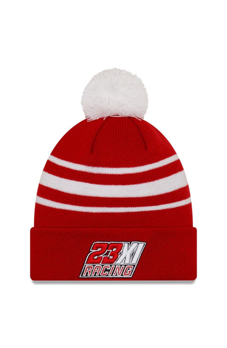 New Era Men's New Era Red/White Bubba Wallace Door Dash Knit Pom Cuff Beanie, Main, color, 