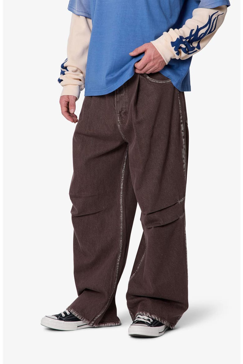 Pleated Denim Jeans, Alternate, color, RINSED BROWN